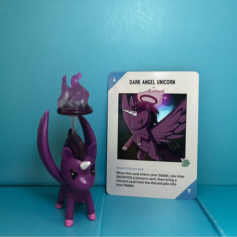 Unstable Unicorns Vinyl Figure - Dark Angel Unicorn with promo card (no box)